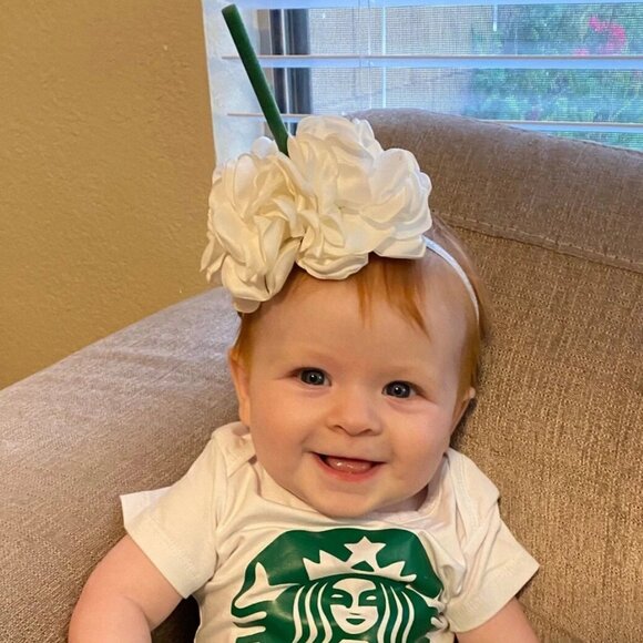 Headband coffee starbucks whip cream ice cream Halloween costume food girl adult - Picture 4 of 4